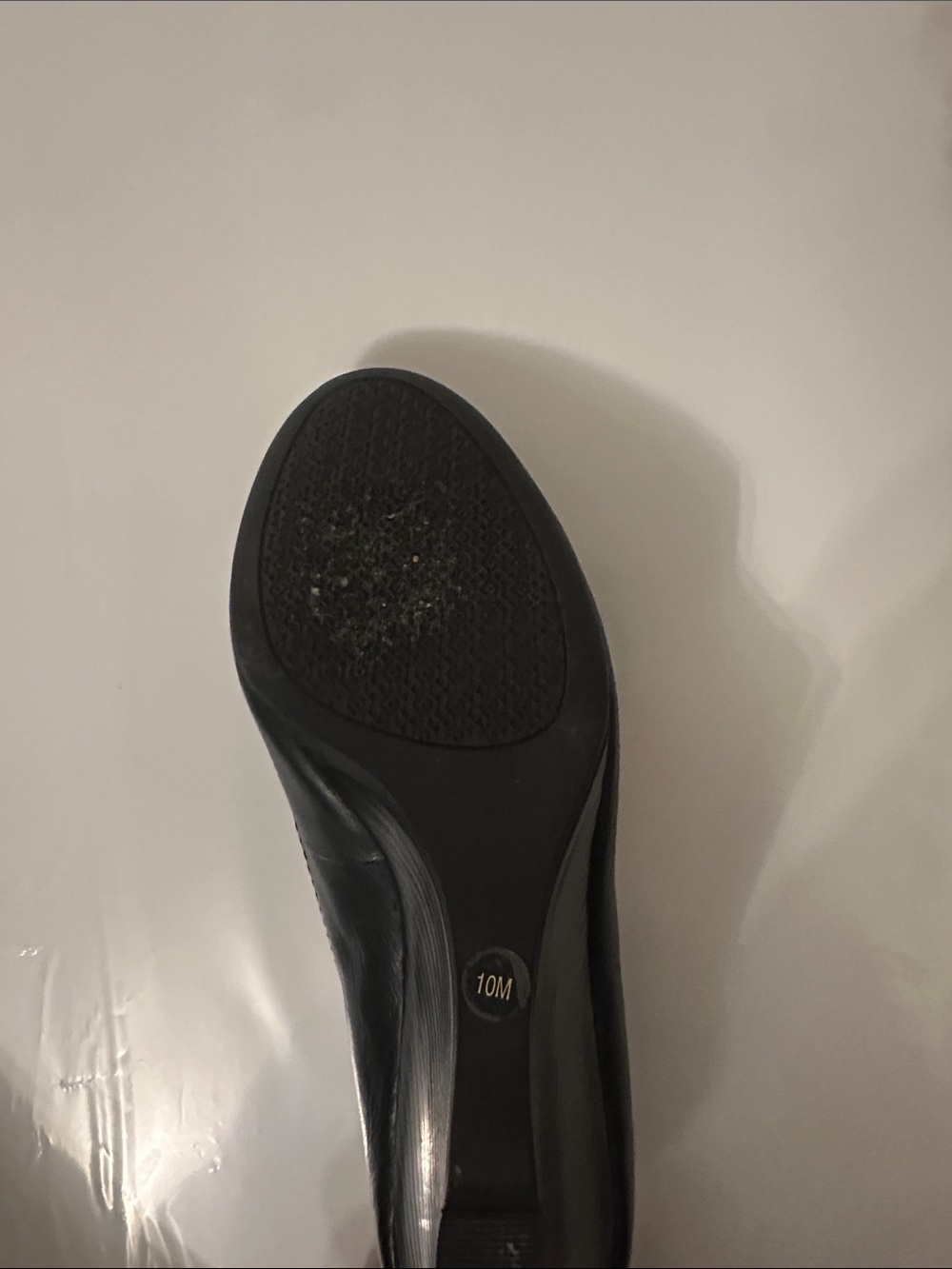 Never Been Worn Tory Burch Black Leather Logo Wedge Pump with Gold Emblem. - Picture 3 of 4